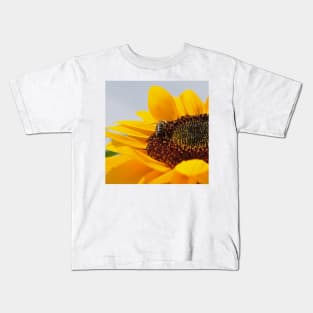 Vibrant Yellow Sunflower and Bee Kids T-Shirt